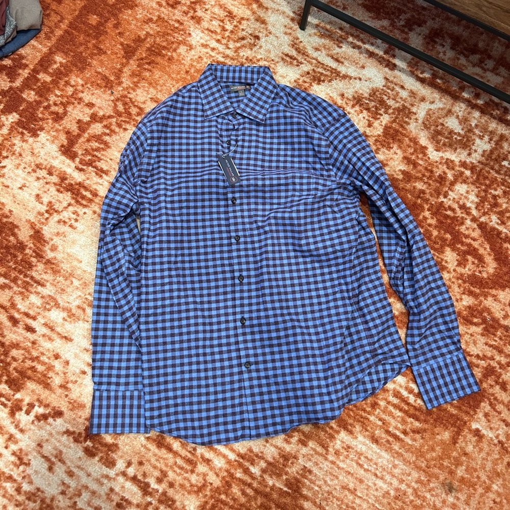 Peter Millar Long Sleeve button down. Never worn, still tagged.